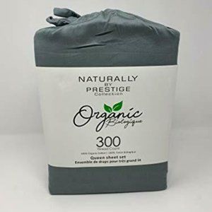 Prestige Home 300 Cotton Slat Grey Sheet Set Queen